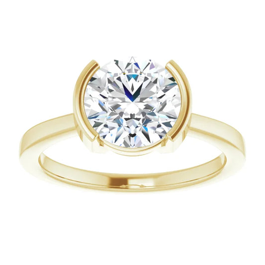 Yellow Gold Round Solitaire Engagement Ring