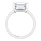 White Gold Emerald Cut Solitaire Engagement Ring