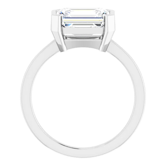 White Gold Emerald Cut Solitaire Engagement Ring