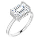 White Gold Emerald Cut Solitaire Engagement Ring