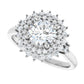 White Gold 14k White Gold Accented Fancy Halo Engagement Ring