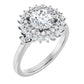White Gold 14k White Gold Accented Fancy Halo Engagement Ring