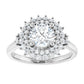 White Gold 14k White Gold Accented Fancy Halo Engagement Ring