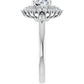 White Gold 14k White Gold Accented Fancy Halo Engagement Ring