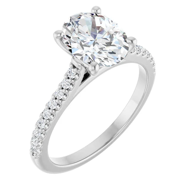 White Gold Oval Engagement Ring