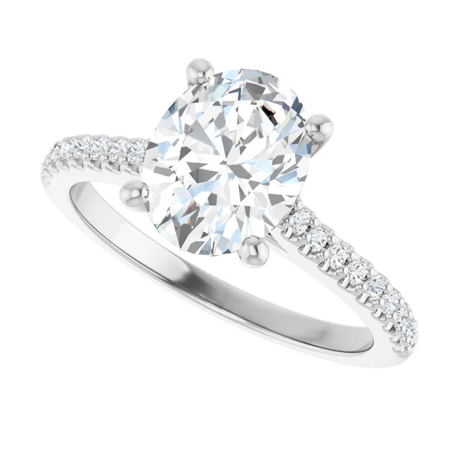 White Gold Oval Engagement Ring