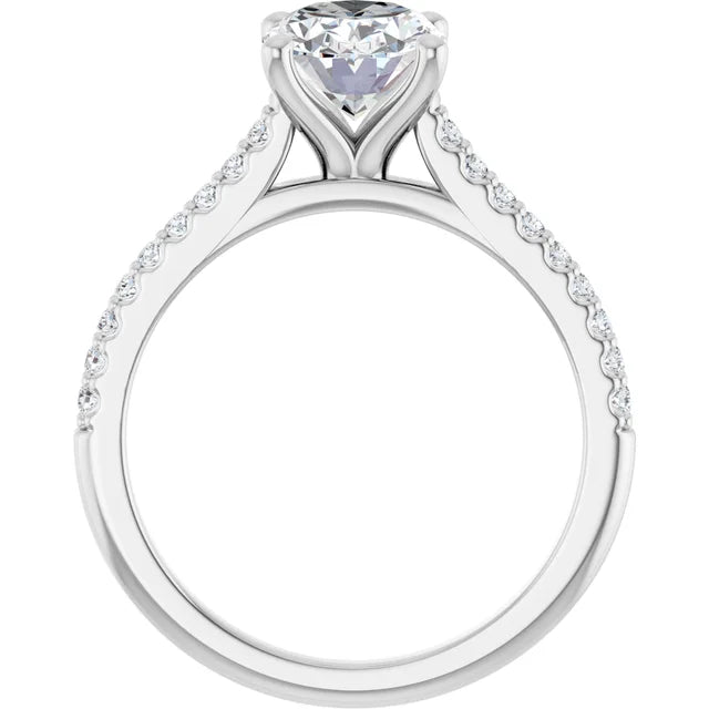 White Gold Oval Engagement Ring