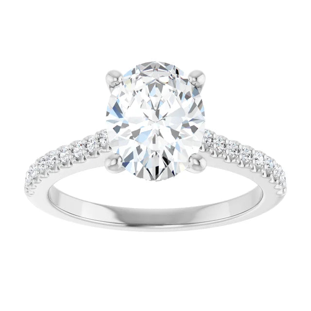 White Gold Oval Engagement Ring
