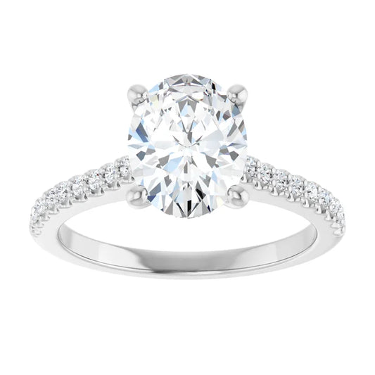 White Gold Oval Engagement Ring