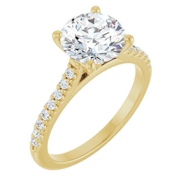 Yellow Gold Round Engagement Ring