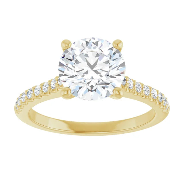 Yellow Gold Round Engagement Ring