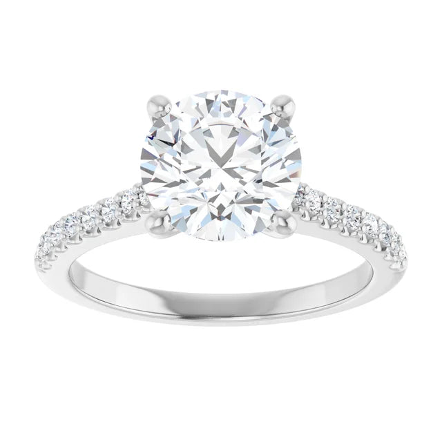 White Gold Round Engagement Ring