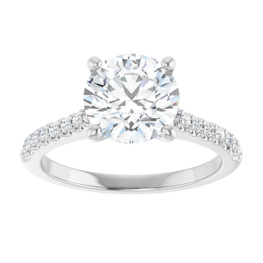 White Gold Round Engagement Ring