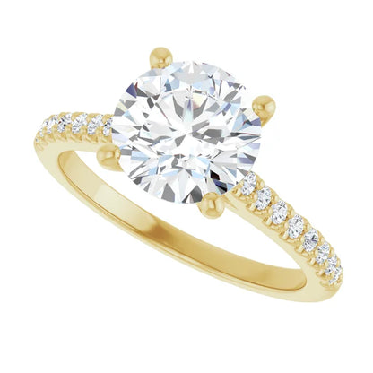 Yellow Gold Round Engagement Ring