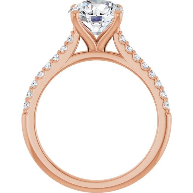 Rose Gold Round Engagement Ring