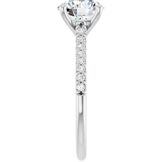 White Gold Round Engagement Ring