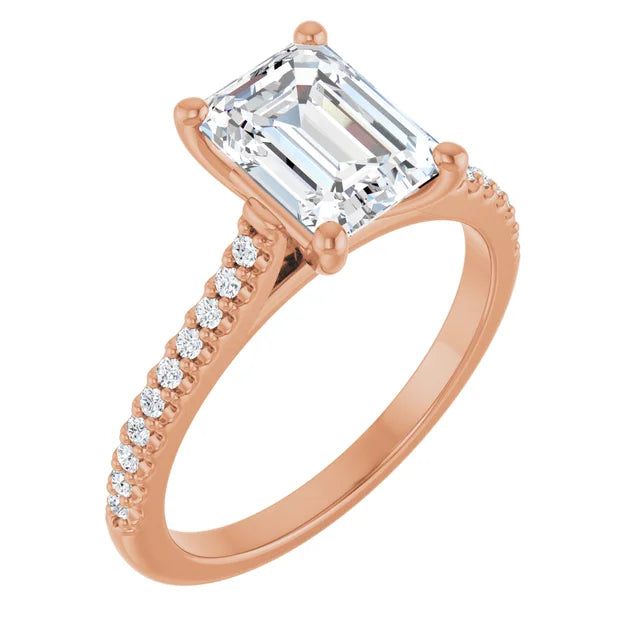 Rose Gold Emerald Engagement Ring