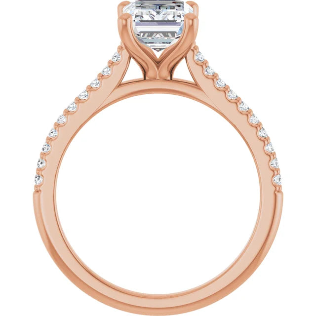 Rose Gold Emerald Engagement Ring