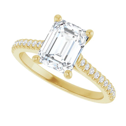 Yellow Gold Emerald Engagement Ring