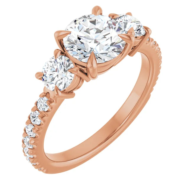 Rose Gold Engagement Ring with Claw Prongs