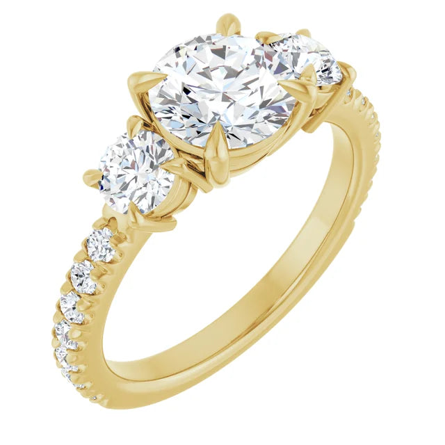 Yellow Gold Engagement Ring with Claw Prongs