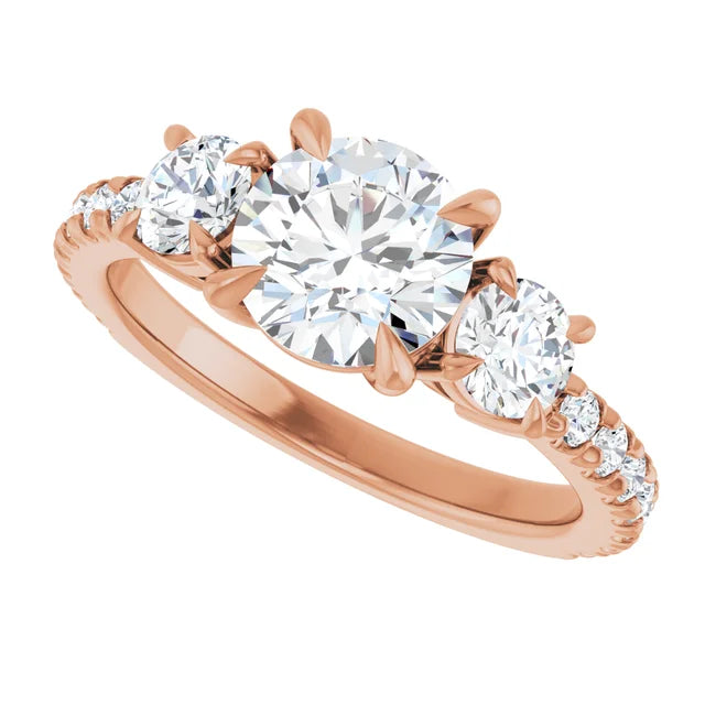 Rose Gold Engagement Ring with Claw Prongs