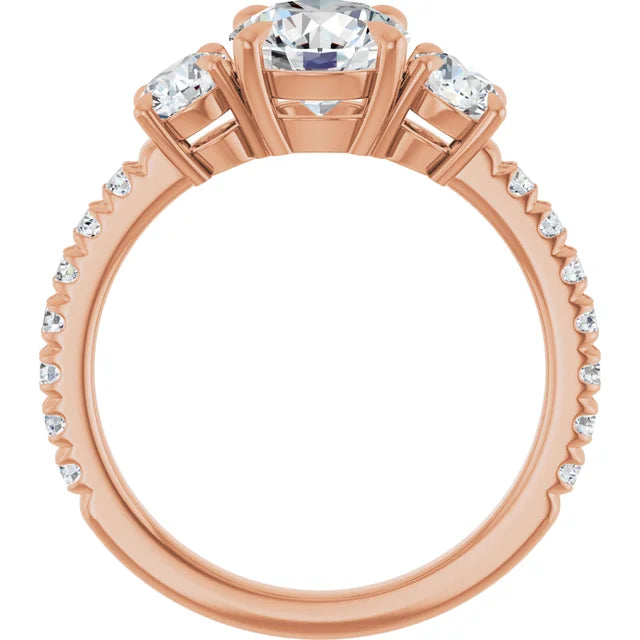 Rose Gold Engagement Ring with Claw Prongs