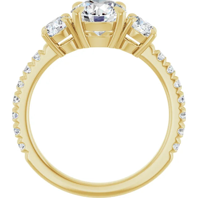 Yellow Gold Engagement Ring with Claw Prongs