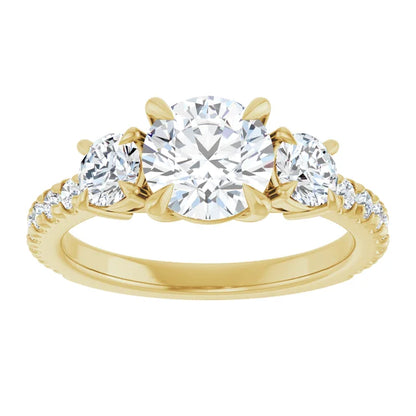 Yellow Gold Engagement Ring with Claw Prongs
