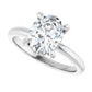 White Gold Oval Engagement Ring With Hidden Halo