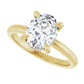Yellow Gold Oval Engagement Ring With Hidden Halo