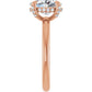 Rose Gold Oval Engagement Ring With Hidden Halo