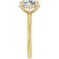 Yellow Gold Oval Engagement Ring With Hidden Halo