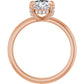 Rose Gold Oval Engagement Ring With Hidden Halo