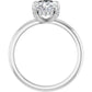 White Gold Oval Engagement Ring With Hidden Halo