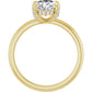 Yellow Gold Oval Engagement Ring With Hidden Halo