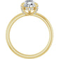 Yellow Gold Pear Engagement Ring With Hidden Halo