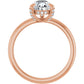 Rose Gold Pear Engagement Ring With Hidden Halo
