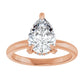 Rose Gold Pear Engagement Ring With Hidden Halo