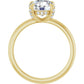 Yellow Gold Round Engagement Ring With Hidden Halo