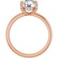 Rose Gold Round Engagement Ring With Hidden Halo