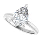 White Gold Pear Engagement Ring With Hidden Halo