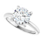 White Gold Round Engagement Ring With Hidden Halo