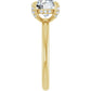 Yellow Gold Round Engagement Ring With Hidden Halo
