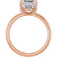 Rose Gold Emerald Engagement Ring With Hidden Halo