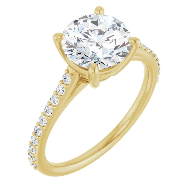 Yellow Gold Round Engagement Ring