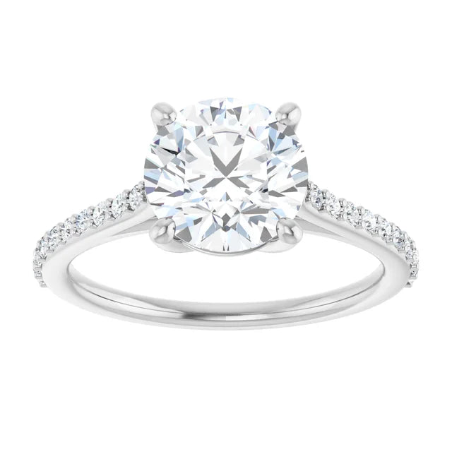 White Gold Round Engagement Ring