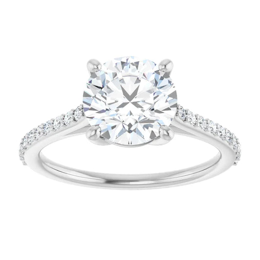 White Gold Round Engagement Ring