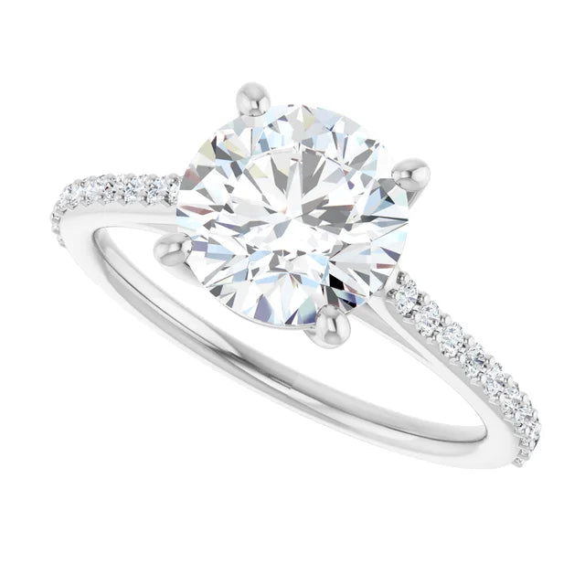 White Gold Round Engagement Ring