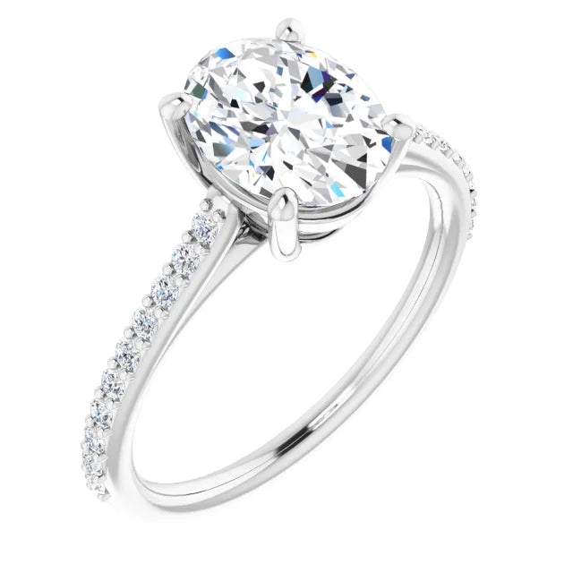 White Gold Oval Engagement Ring